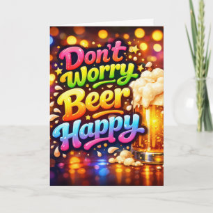 Cartão Caneca de cerveja de aniversário com texto diverti