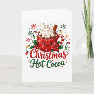 Cartão Caneca de Chocolate Quente de Natal Fofa