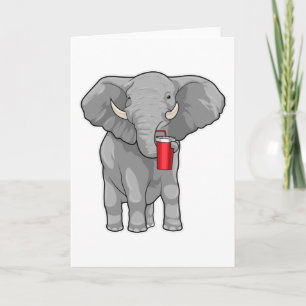 Cartão Caneca de Elefante Bebendo