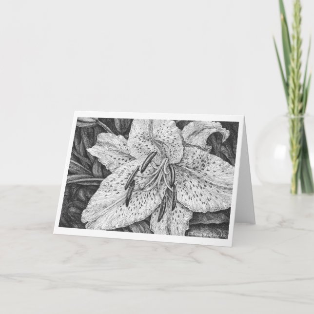 Cartão Caneta de lírio Tiger e Placa de Desenho de Tinta (Frente)