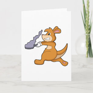 Cartão Canguru como Cozinheiro com Panela