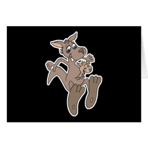 Cartão canguru feliz e joey