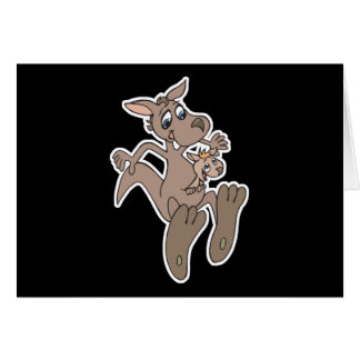 Cartão canguru feliz e joey