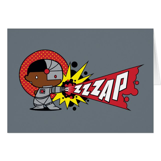 Cartão Canhão Cibernético de Chibi Cyborg (Frente Horizontal)