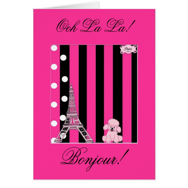 Cartão Caniche francesa (Frente)