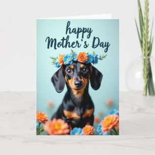 Cartão Canino de Coroa Floral