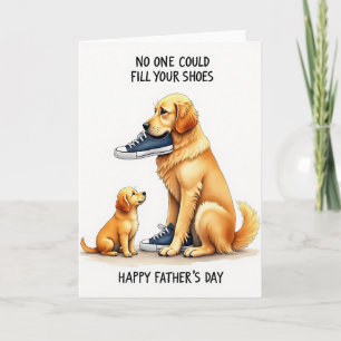 Cartão Canino do Dia dos Pais Dourado