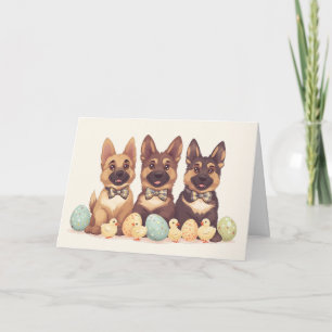 Cartão Caninos do German shepherd da páscoa