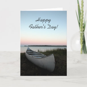 Cartão Canoagem no Dia de os pais de Praia