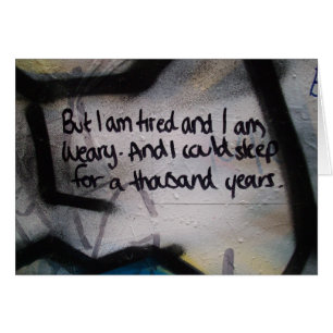 Cartão Cansado e cansado