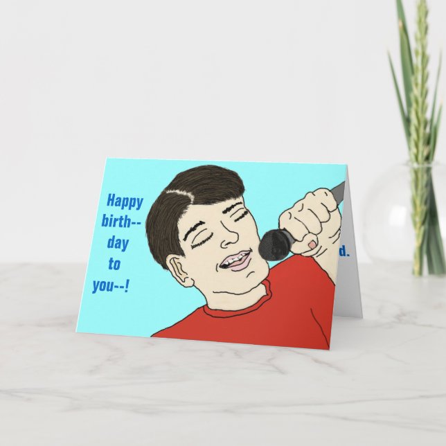 Cartão Cantando música de aniversário (Frente)