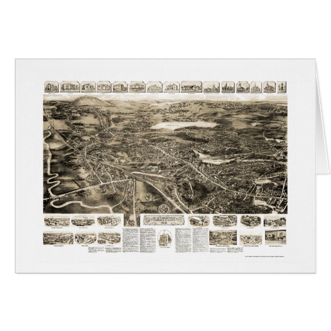 Cartão Cantão, mapa panorâmico das MÃES - 1918 (Frente Horizontal)