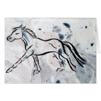 Cartão Canterna Cavalo no Fundo Marmoreado