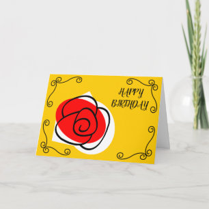 Cartão Cantos do Aniversário da Rosa Espanhola paisagem
