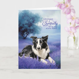 Cartão Cão Border Collie de Condolências Prado de Lavanda