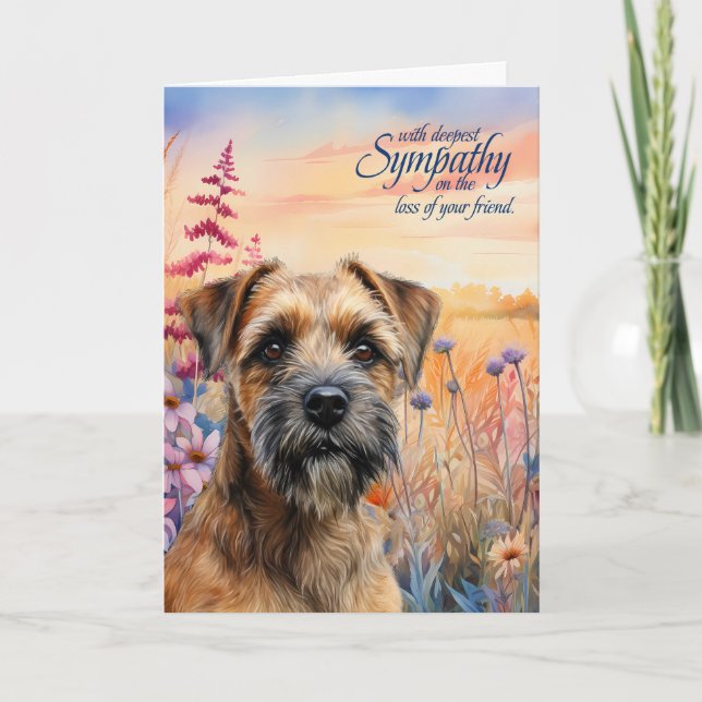 Cartão Cão Border Terrier Solidariedade Prado de Flores S (Frente)