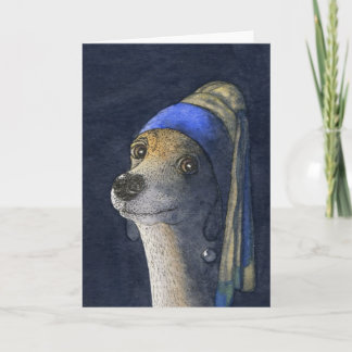 Cartão Cão com brinco de pérola