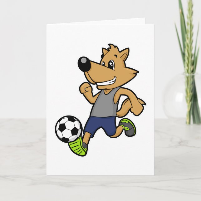 Cartão Cão como jogador de futebol no Soccer (Frente)