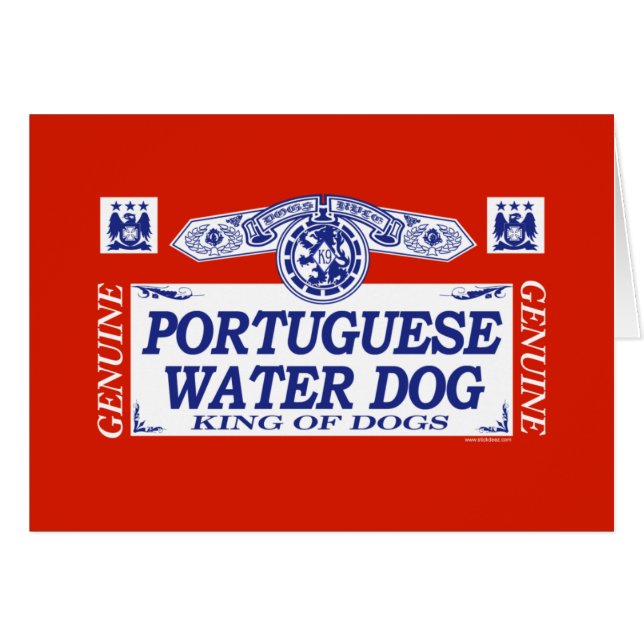 Cartão Cão de água português (Frente Horizontal)