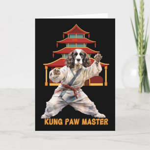 Cartão Cão de Artes Marciais de Karatê English Springer S