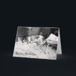 Cartão Cão de cão<br><div class="desc">Personalize a mensagem neste cartão inspirado dos anos 50 do cão de cão do sono vintage retro bonito.</div>