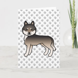 Cartão Cão de Cartoon Gelado de Cinza de Lobo Escuro Sibe