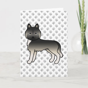 Cartão Cão-de-Cartoon Gouti Siberian Husky Cute