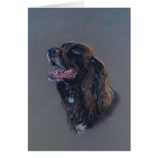 Cartão Cão de cocker spaniel do inglês. Belas artes,