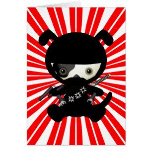 Cartão Cão de filhote de cachorro bonito de Kawaii Ninja