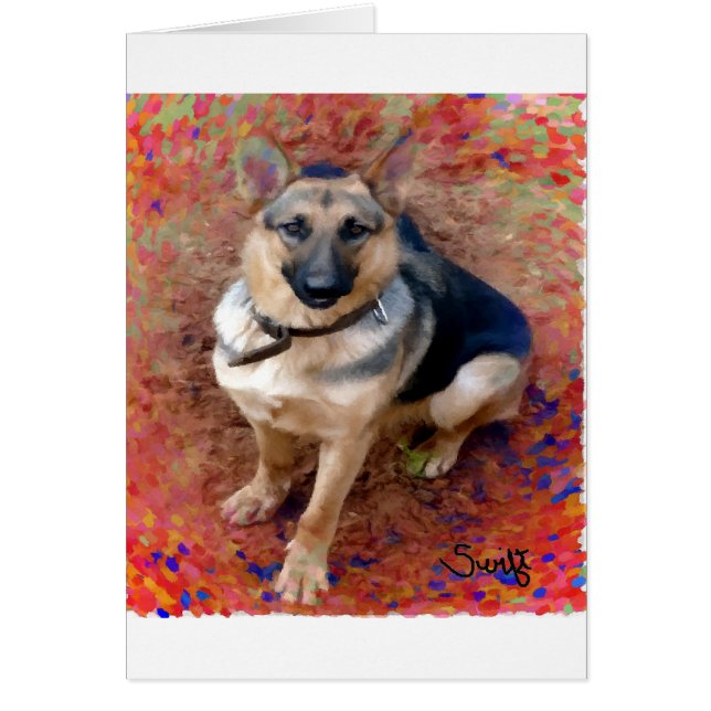 Cartão Cão de german shepherd (Frente)