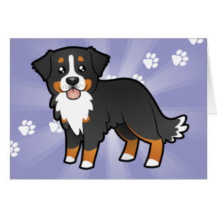 Cartão Cão de montanha de Bernese dos desenhos animados