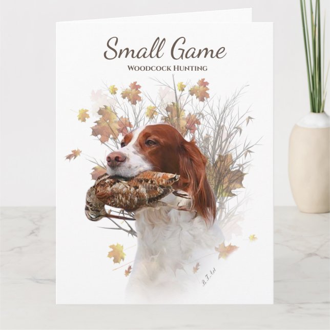 Cartão Cão-de-pássaro, caça à galinha (Frente)