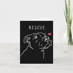 Cartão Cão de Resgate Tbull Desenho Mãe de Resgate Adote 