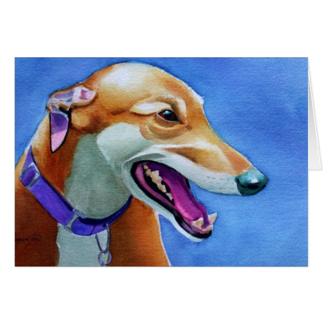 Cartão Cão de Salvamento de Greyhound (Frente Horizontal)