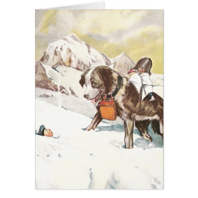 Cartão Cão de St Bernard ao salvamento (Frente)