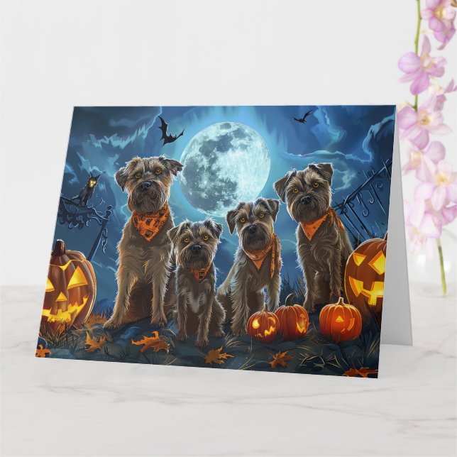Cartão Cão de Terceiro de Baía de Chesapeake Halloween As (Orquídea)