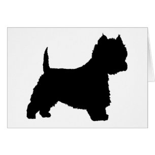 Cartão Cão de Westie (preto)