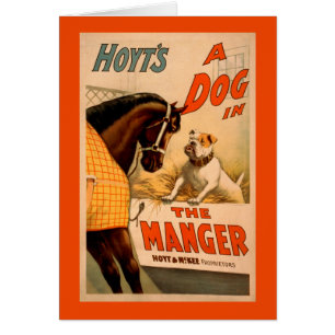 Cartão Cão do A de Hoyt no poster do teatro do comedoiro