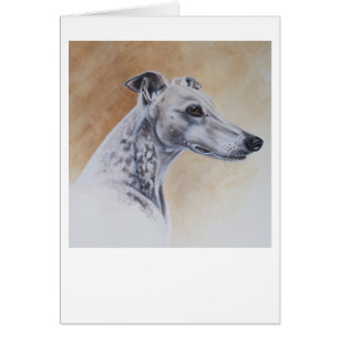 Cartão Cão do galgo pintado na Aquarela