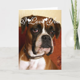 Cartão Cão do pugilista feliz eu te amo