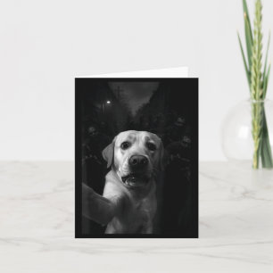Cartão Cão Engraçado de Halloween Zumbi Selfie Labrador