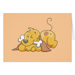 Cartão Cão feliz com camiseta e presentes do osso