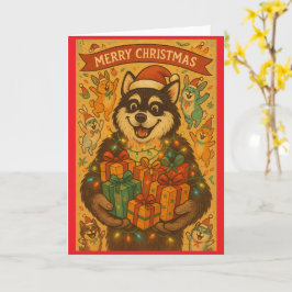 Cartão Cão Feliz Natal