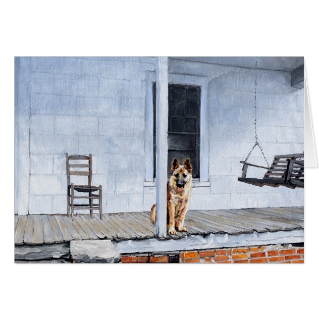 Cartão Cão german shepherd (Frente Horizontal)