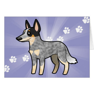 Cartão Cão/Kelpie australianos do gado dos desenhos
