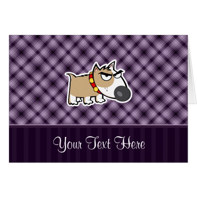 Cartão Cão mal-humorado; Roxo (Frente Horizontal)