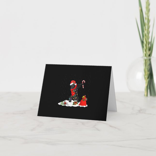Cartão Cão Newfoundland Dabbing Natal Engraçado (Frente)