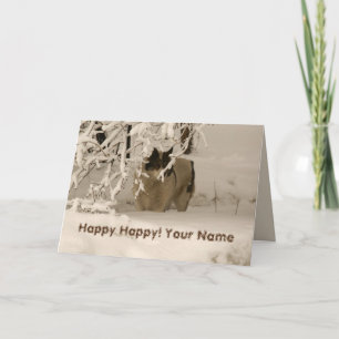 Cartão Cão no inverno