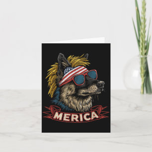 Cartão Cão Pastor Alemão - 4 de Julho Americano Divertido