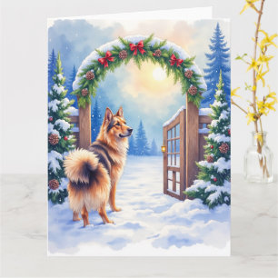 Cartão Cão Pastor da Ásia Central Portão Nevado Arte de N